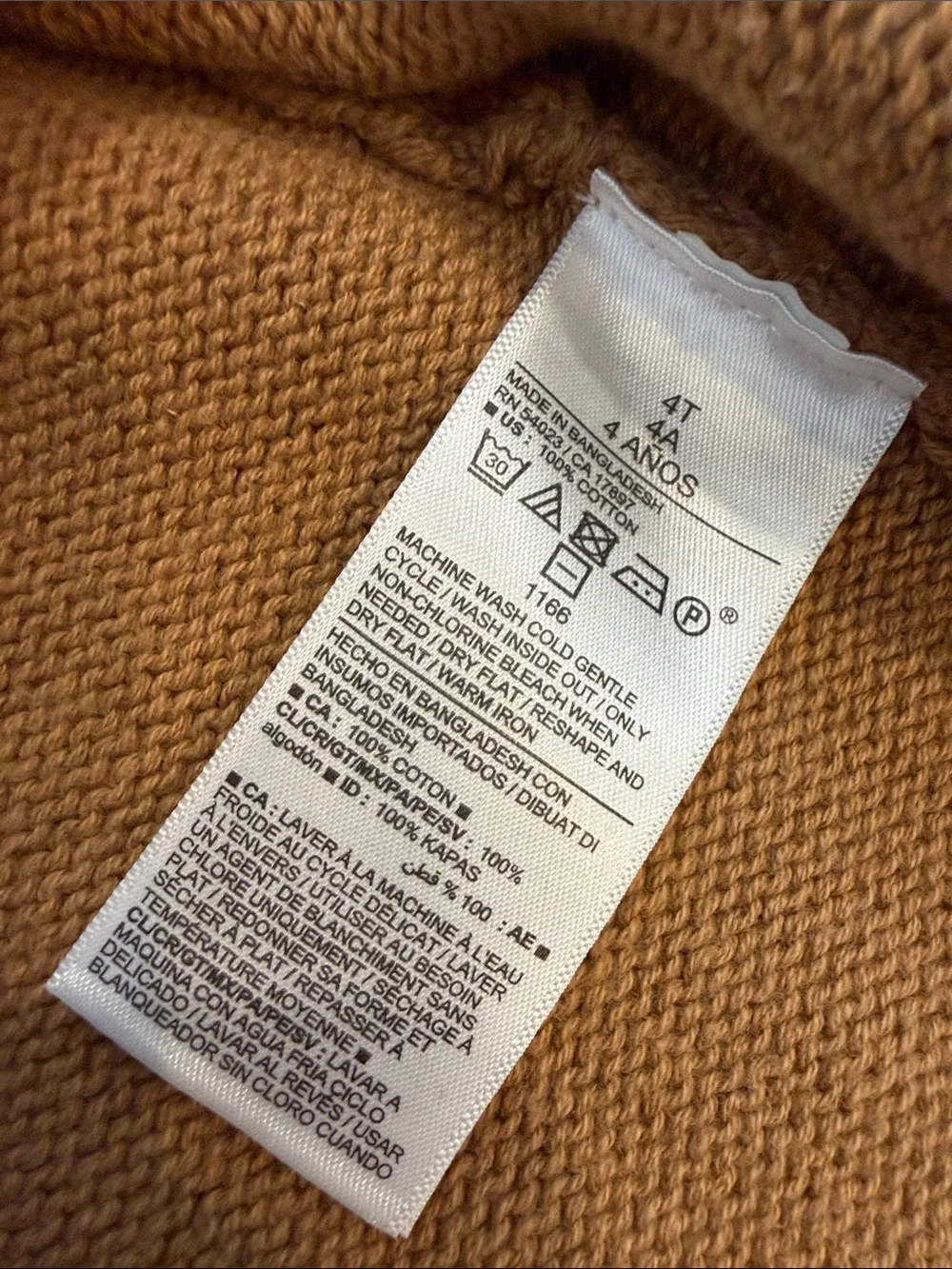 Old Navy Girls Camel Open-Front Knit Cardigan Size 4 - C34-118